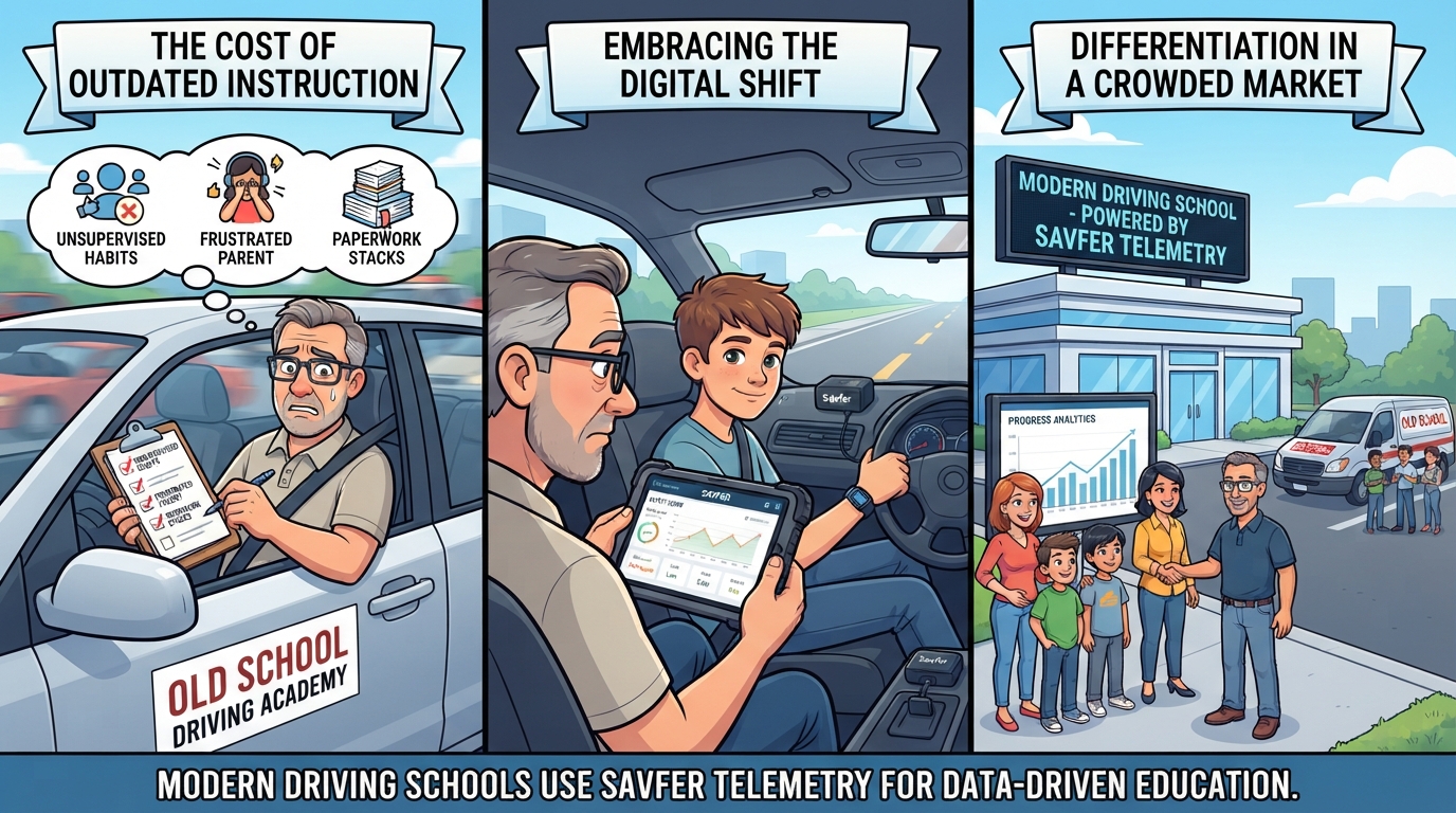 Ditch the clipboards: Why modern driving schools are leaving analog education behind infographic